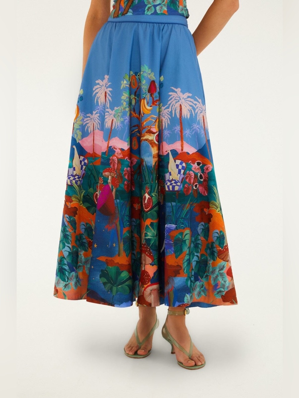 FARM RIO Multicolor Dream Landscape Midi Skirt - Picture 2 of 5